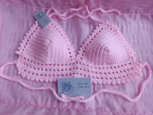 Top Halter Rosa de Crochet - Diseño Boho Chic Hecho a Mano